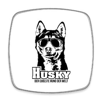 Siberian HUSKY coolster Hund Hundespruch - Viereckiger Kühlschrankmagnet - Weiß - Vorne
