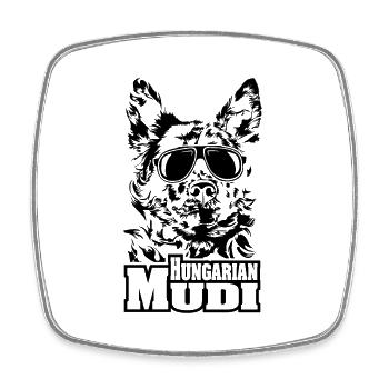 HONGROIS MUDI cool lunettes de soleil chiens chien - Magnet carré - blanc - Devant