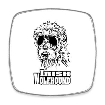 IRISH WOLFHOUND cool Sonnenbrille Hunde Hund - Viereckiger Kühlschrankmagnet - Weiß - Vorne