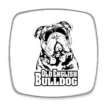 VIEUX BOULEDOGUE ANGLAIS cool lunettes de soleil chien chien - Magnet carré - blanc - Devant