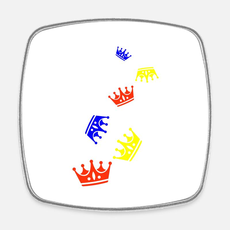 Crown Symbol - Square fridge magnet - white