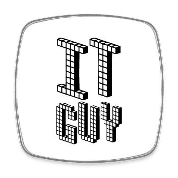 IT GUY | Nerd | Computer | Informatik - Viereckiger Kühlschrankmagnet - Weiß - Vorne