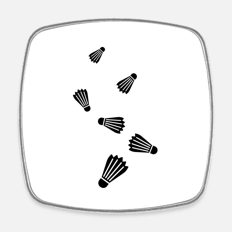 badminton - Magnet carré - blanc