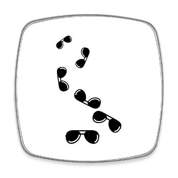symbole d’icône de lunettes de soleil - Magnet carré - blanc - Devant