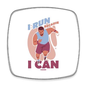 Run - Square fridge magnet - white - Front