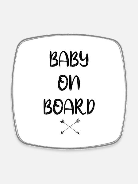 Baby On Board Pfeile - Viereckiger Kühlschrankmagnet - Weiß