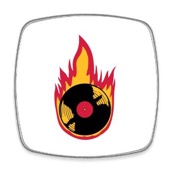 Musique de disque vinyle Fire - Magnet carré - blanc - Devant