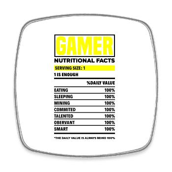 Gamer Nutritional Facts Video Game Player Gaming G - Viereckiger Kühlschrankmagnet - Weiß - Vorne
