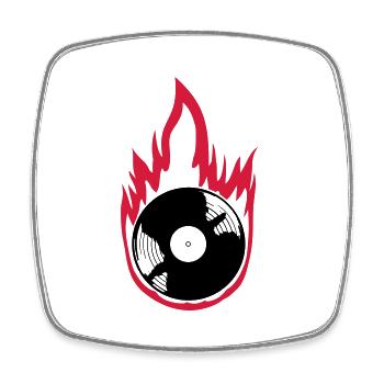 Musique de disque vinyle Fire - Magnet carré - blanc - Devant