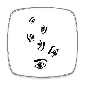 Symbole de l’œil - Magnet carré - blanc - Devant