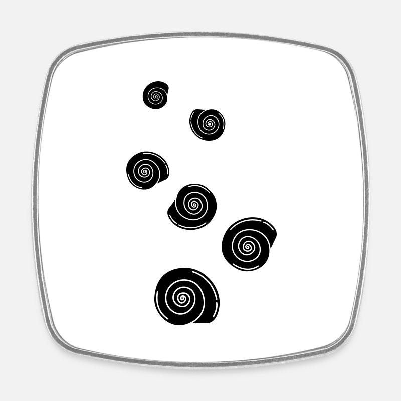 Escargot moule - Magnet carré - blanc