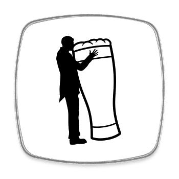 Wedding Groom Embrasse la bière - Magnet carré - blanc - Devant