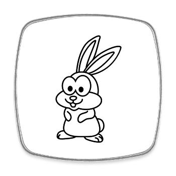 Rabbit Comic Animal - Square fridge magnet - white - Front