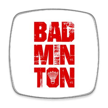 Badminton Sports - Magnet carré - blanc - Devant