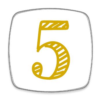 5 JAHRE. 5-jähriges JUBILÄUM. GEBURTSTAG 5 JAHRE. FÜNF - Viereckiger Kühlschrankmagnet - Weiß - Vorne