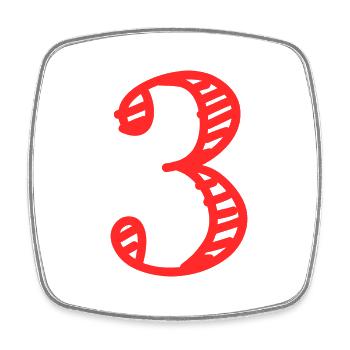 3 YEARS. 3rd ANNIVERSARY. BIRTHDAY 3 YEARS. 3 - Square fridge magnet - white - Front