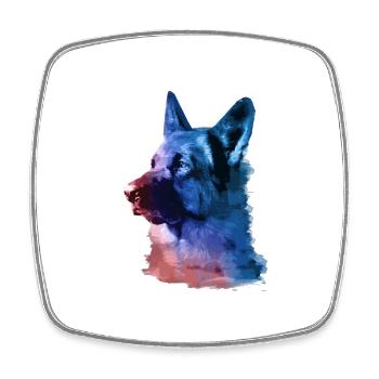 Berger allemand, Berger, Chien, Graffiti - Magnet carré - blanc - Devant