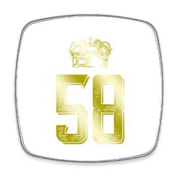 58 Couronne numérique - Magnet carré - blanc - Devant