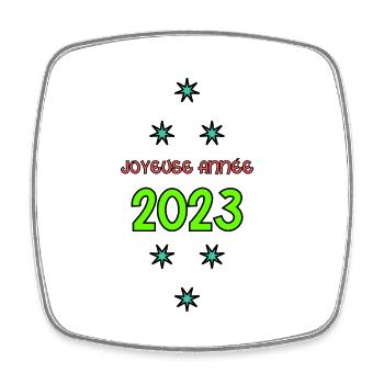BONNE ANNEE. SAINT SYLVESTRE. NOUVELLE ANNÉE - Magnet carré - blanc - Devant
