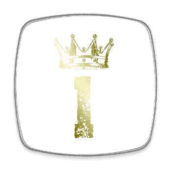 1 number crown - Square fridge magnet - white - Front