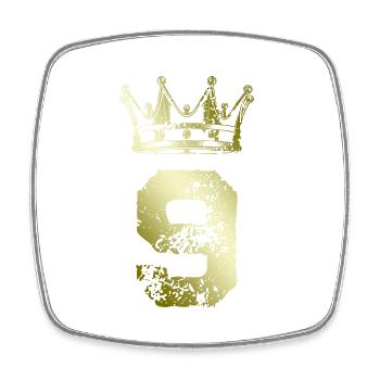 9 Couronne de numéros - Magnet carré - blanc - Devant