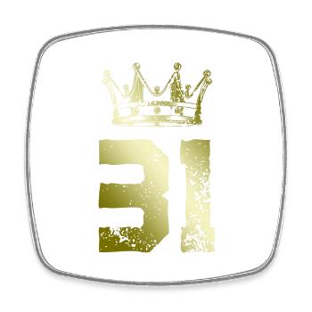 31 Couronne numérique - Magnet carré - blanc - Devant