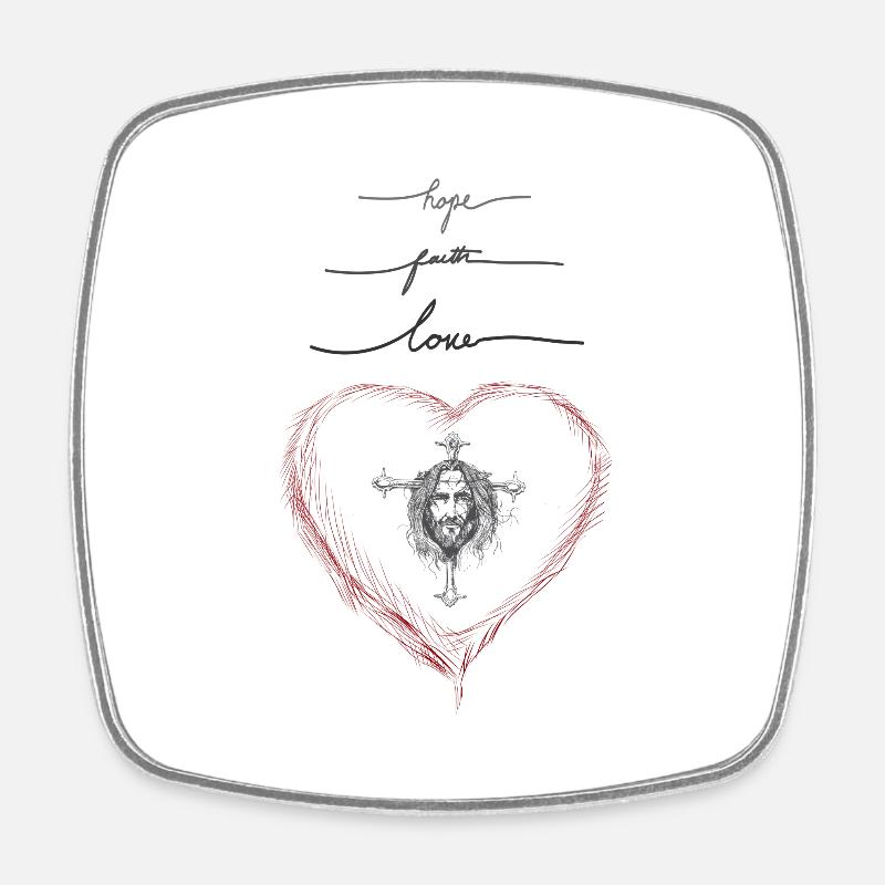 Jesus in love - Square fridge magnet - white