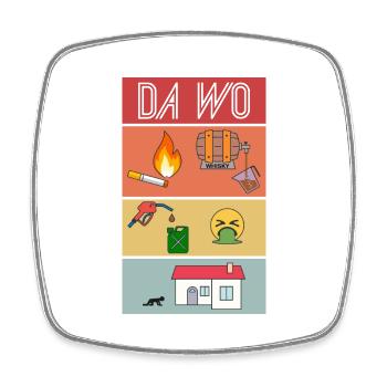 Da Wo - Viereckiger Kühlschrankmagnet - Weiß - Vorne