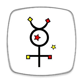 Mercury Symbol - Square fridge magnet - white - Front