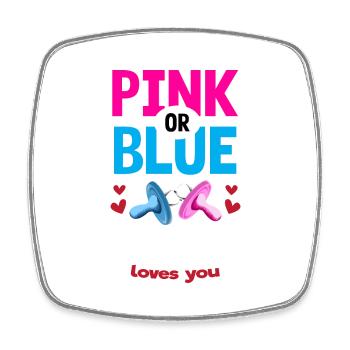 Pink or Blue Aunty Loves You Gender Reveal Party - Viereckiger Kühlschrankmagnet - Weiß - Vorne