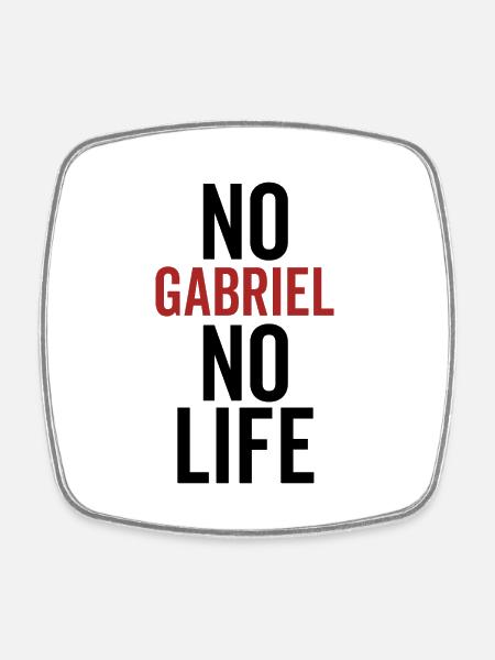 Nein Gabriel Kein Leben - Viereckiger Kühlschrankmagnet - Weiß