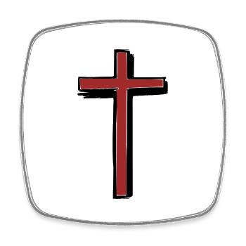 Christian Cross Trust in God Vector Jesus - Square fridge magnet - white - Front