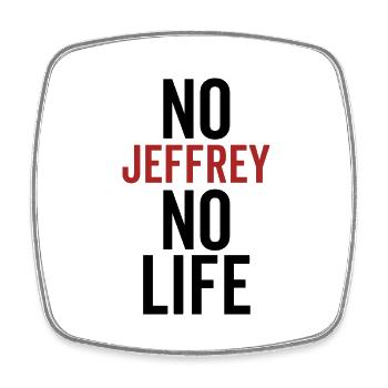 Pas de Jeffrey Pas de vie - Magnet carré - blanc - Devant