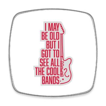 I may be old - Square fridge magnet - white - Front
