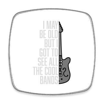 I may be old - Square fridge magnet - white - Front