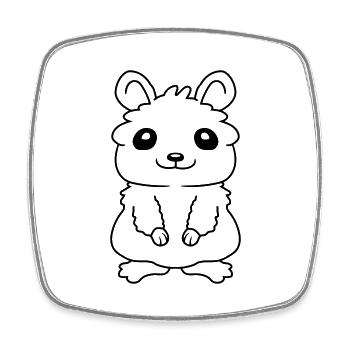 Lieber kleiner süßer Hamster - Viereckiger Kühlschrankmagnet - Weiß - Vorne