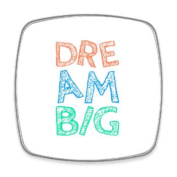 Arbeite hart Dream Big - Viereckiger Kühlschrankmagnet - Weiß - Vorne