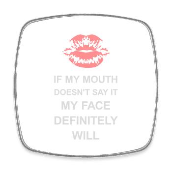 my face definitely will - Viereckiger Kühlschrankmagnet - Weiß - Vorne