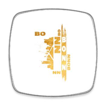 Bonn Deutschland Stadt Skyline Schrift Gold - Viereckiger Kühlschrankmagnet - Weiß - Vorne