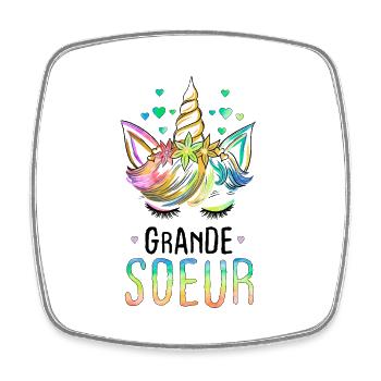 Licorne Filles Future grande soeur en 2023 Cadeau - Magnet carré - blanc - Devant