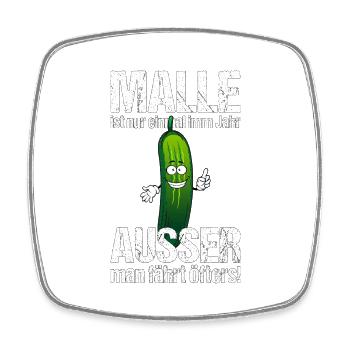 Malle Mallorca Gurke Bier Geschenk - Viereckiger Kühlschrankmagnet - Weiß - Vorne