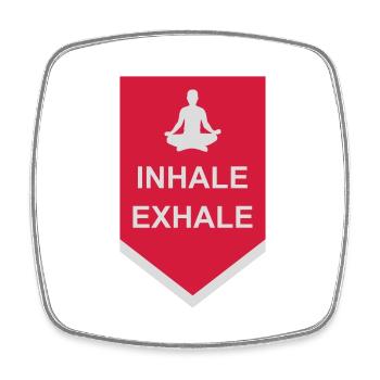inhale exhale yoga Zitat - Viereckiger Kühlschrankmagnet - Weiß - Vorne