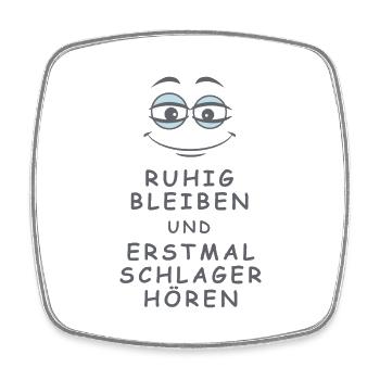 Schlager hören - Viereckiger Kühlschrankmagnet - Weiß - Vorne