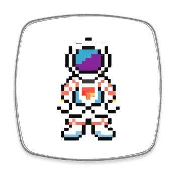 Astronaut verpixelt Weltraum Geschenkidee - Viereckiger Kühlschrankmagnet - Weiß - Vorne