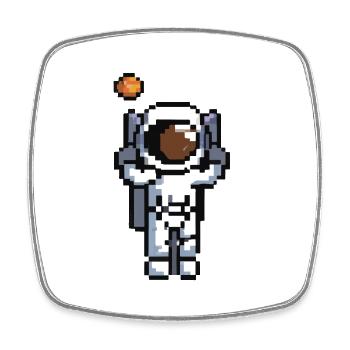 Astronaut verpixelt Weltraum Geschenkidee - Viereckiger Kühlschrankmagnet - Weiß - Vorne