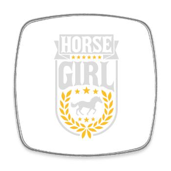 Citation de fille de cheval disant - Magnet carré - blanc - Devant