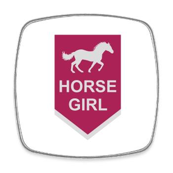 horse girl quote saying - Square fridge magnet - white - Front