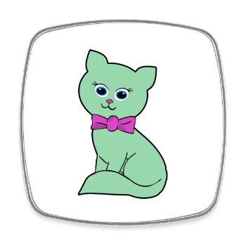 Kitty - Square fridge magnet - white - Front