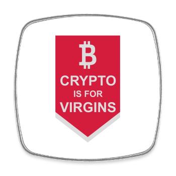 crypto is for virgins - Viereckiger Kühlschrankmagnet - Weiß - Vorne