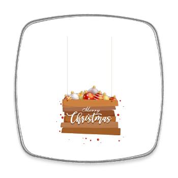 merry Christmas 10 - Viereckiger Kühlschrankmagnet - Weiß - Vorne